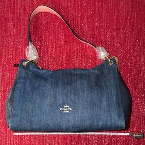 Coach Navy Denim Shoulder Bag